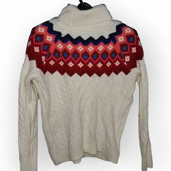 LOFT Fair Isle Turtleneck Sweater size Small - Picture 3 of 9